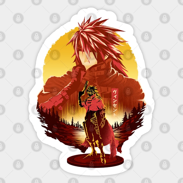 Red Cloak Gunner Sticker by HyperTwenty